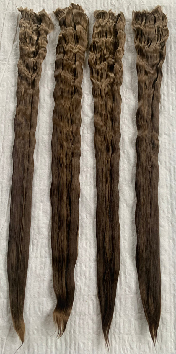 Perruque DIY En Mohair Raide Brun Foncé – 23 Cm Pour Poupées Et Bébés (accessoire Artisanal)